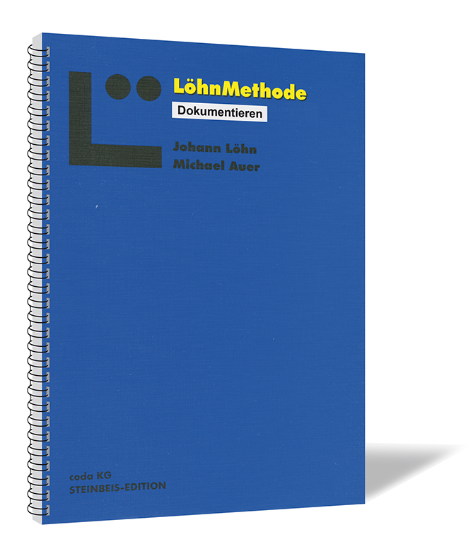 Buchcover von 'Selbstmanagement – Dokumentieren' von Johann Löhn und Michael Auer, mit dunkelblauem Hintergrund und einem großen schwarzen 'L' mit zwei Punkten nebeneinander.