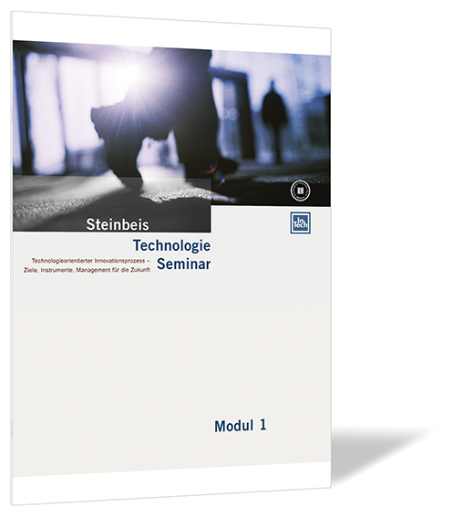 Buchcover von 'Technologieorientierter Innovationsprozess' von der Steinbeis-Stiftung (Hrsg.), mit unscharfer Aufnahme gehender Personen.