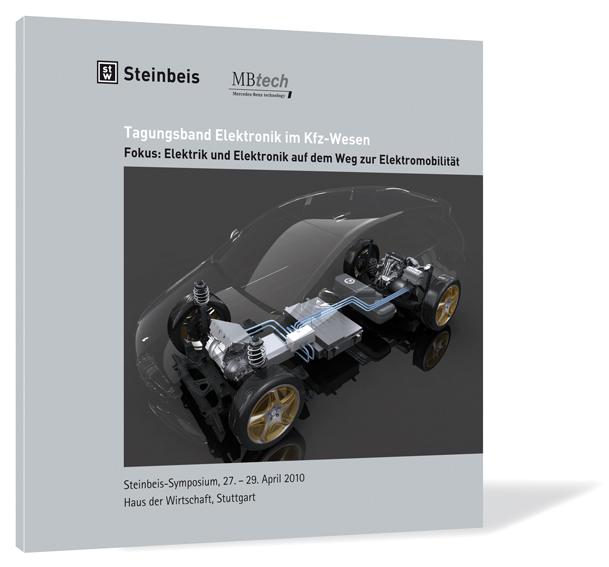 Buchcover von 'Elektronik im Kfz-Wesen 2010' von Steinbeis-Stiftung (Hrsg.), mit einem transparenten Auto, das die innere Elektronik sichtbar macht.