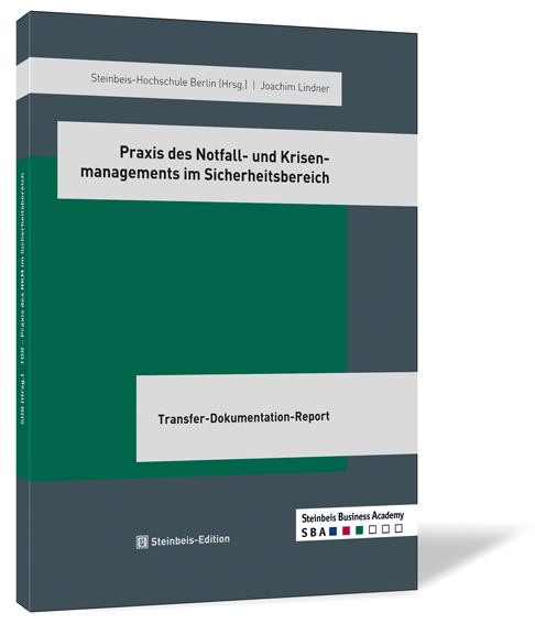 Buchcover von 'Praxis des Notfall- und Krisenmanagements im Sicherheitsbereich' von Joachim Lindner, mit grünem Hintergrund und grauen Akzenten.