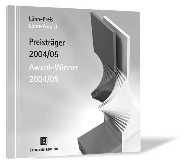 Buchcover von 'Löhn-Preis - Preisträger 2004/05' von der Steinbeis-Stiftung (Hrsg.), mit einer abstrakten Spirale, die in Vierecke übergeht.