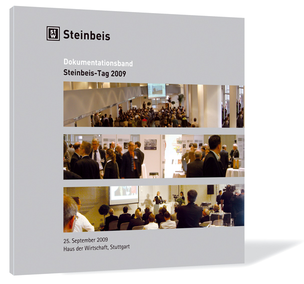 Buchcover von 'Steinbeis-Tag 2009' von Steinbeis-Stiftung (Hrsg.), mit grauem Hintergrund und drei übereinander angeordneten Bildern.