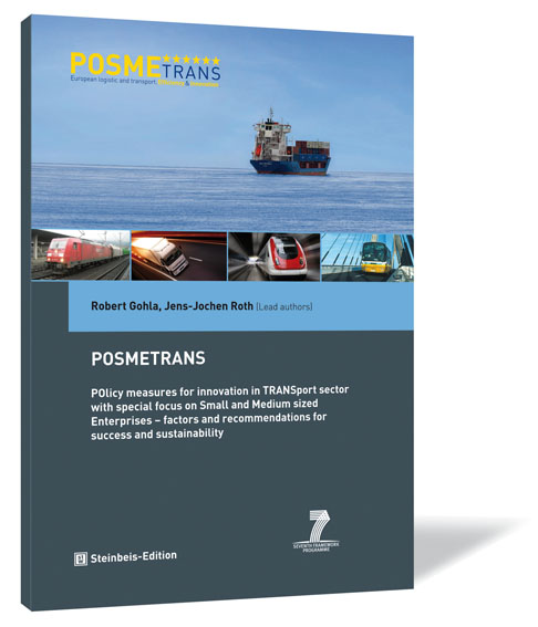 Buchcover von 'POSMETRANS' von Robert Gohla, Jens-Jochen Roth (Lead authors), mit einem Bild eines Frachtschiffs auf dem Meer.
