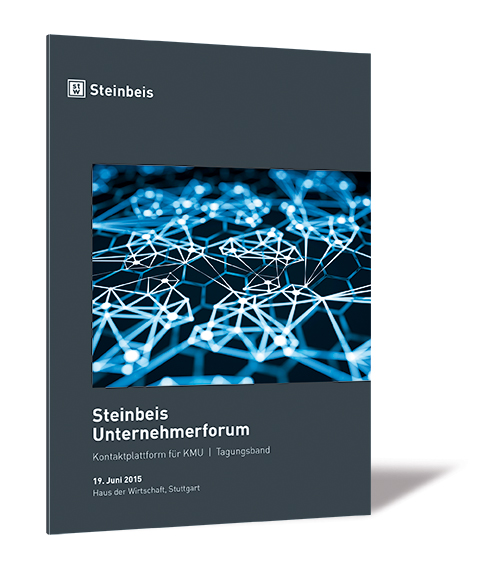 Buchcover von 'Steinbeis Unternehmerforum 2015' von der Steinbeis-Stiftung (Hrsg.), mit einem blauen Netzwerk-Motiv.