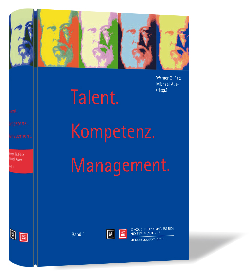 Buchcover von 'Talent. Kompetenz. Management.' von Werner G. Faix, Michael Auer (Hrsg.), mit blauem Hintergrund und roter Schrift.
